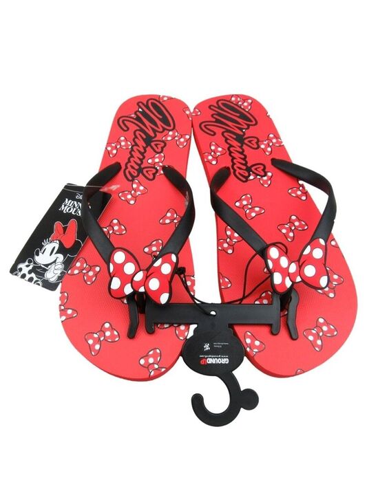 Disney Shoes - Disney Minnie Mouse Sandal Flip Flops Red White Polka Bow Tie Women's Size 8 NEW